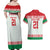 Belarus Ice Hockey Custom Couples Matching Off Shoulder Maxi Dress and Hawaiian Shirt With Bison Mascot Flag Style