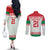 Belarus Ice Hockey Custom Couples Matching Off The Shoulder Long Sleeve Dress and Long Sleeve Button Shirt With Bison Mascot Flag Style