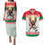 Belarus Ice Hockey Custom Couples Matching Puletasi and Hawaiian Shirt With Bison Mascot Flag Style