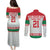 Belarus Ice Hockey Custom Couples Matching Puletasi and Long Sleeve Button Shirt With Bison Mascot Flag Style