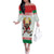 Belarus Ice Hockey Custom Family Matching Off The Shoulder Long Sleeve Dress and Hawaiian Shirt With Bison Mascot Flag Style