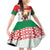 Belarus Ice Hockey Custom Family Matching Off Shoulder Short Dress and Hawaiian Shirt With Bison Mascot Flag Style