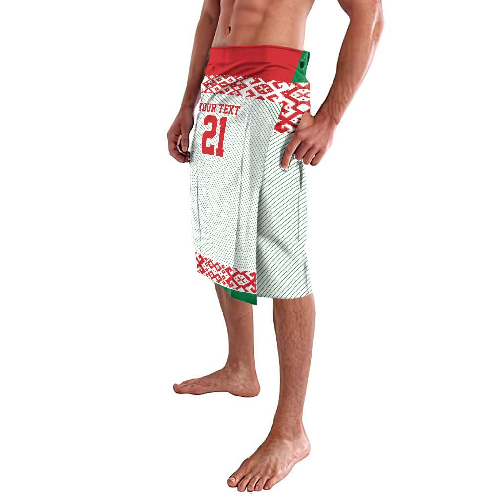Belarus Ice Hockey Custom Lavalava With Bison Mascot Flag Style