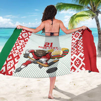 Belarus Ice Hockey Custom Sarong With Bison Mascot Flag Style