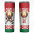 Belarus Ice Hockey Custom Skinny Tumbler With Bison Mascot Flag Style