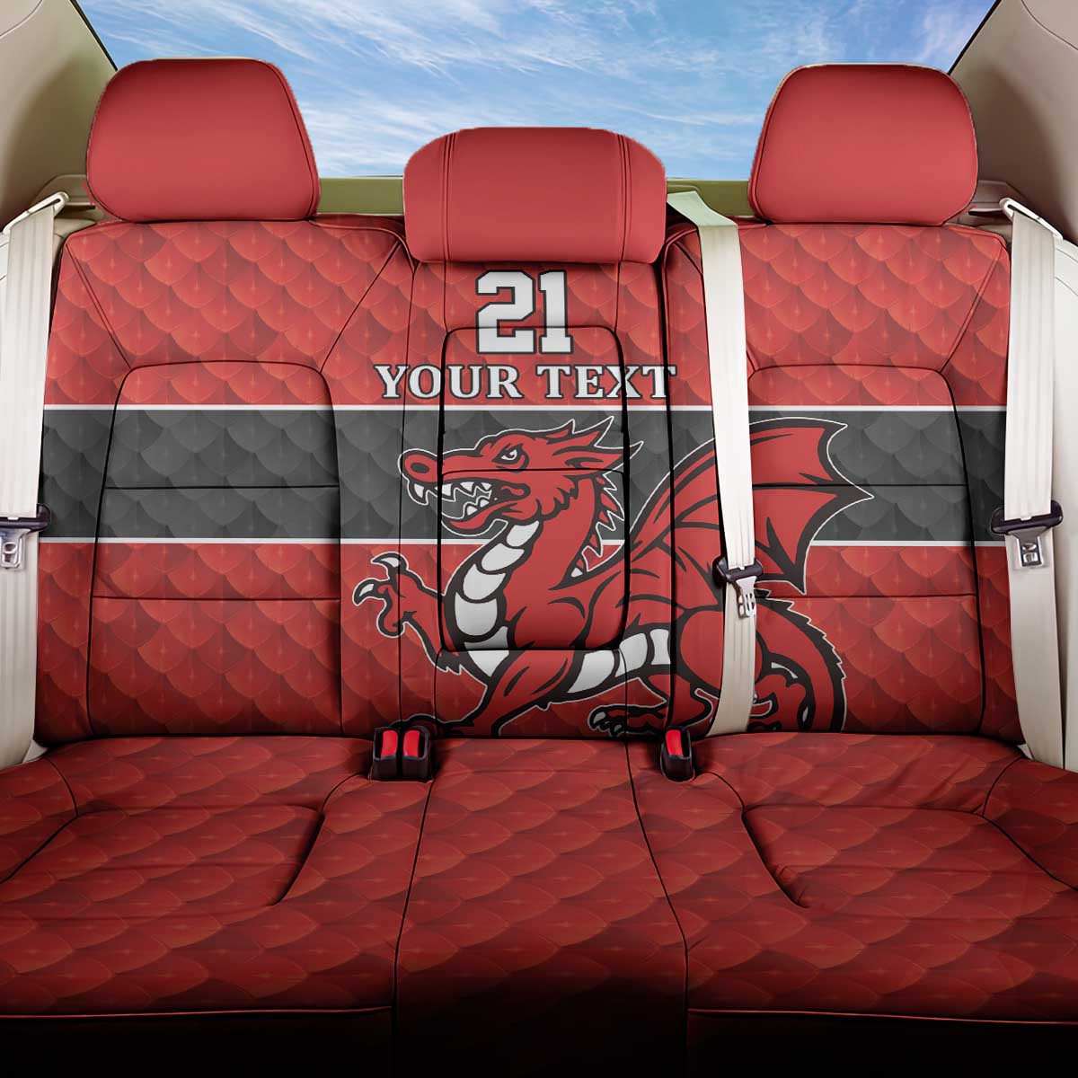 Wales Rugby Custom Back Car Seat Cover Y Ddraig Goch Ddyry Cychwyn