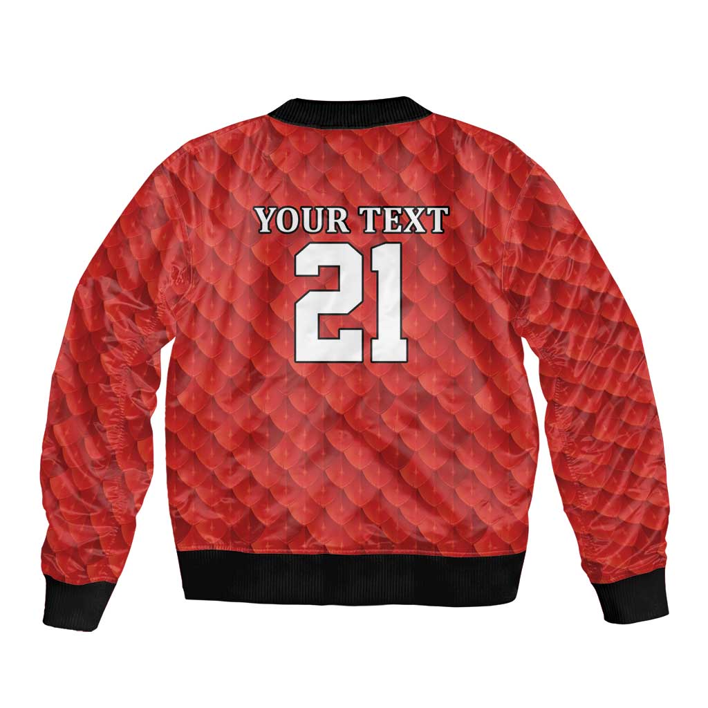 Wales Rugby Custom Bomber Jacket Y Ddraig Goch Ddyry Cychwyn