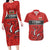 Wales Rugby Custom Couples Matching Long Sleeve Bodycon Dress and Hawaiian Shirt Y Ddraig Goch Ddyry Cychwyn