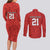 Wales Rugby Custom Couples Matching Long Sleeve Bodycon Dress and Long Sleeve Button Shirt Y Ddraig Goch Ddyry Cychwyn