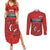 Wales Rugby Custom Couples Matching Summer Maxi Dress and Long Sleeve Button Shirt Y Ddraig Goch Ddyry Cychwyn