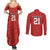 Wales Rugby Custom Couples Matching Summer Maxi Dress and Long Sleeve Button Shirt Y Ddraig Goch Ddyry Cychwyn