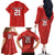 Wales Rugby Custom Family Matching Off The Shoulder Long Sleeve Dress and Hawaiian Shirt Y Ddraig Goch Ddyry Cychwyn