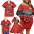 Wales Rugby Custom Family Matching Off Shoulder Short Dress and Hawaiian Shirt Y Ddraig Goch Ddyry Cychwyn