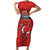 Wales Rugby Custom Family Matching Short Sleeve Bodycon Dress and Hawaiian Shirt Y Ddraig Goch Ddyry Cychwyn