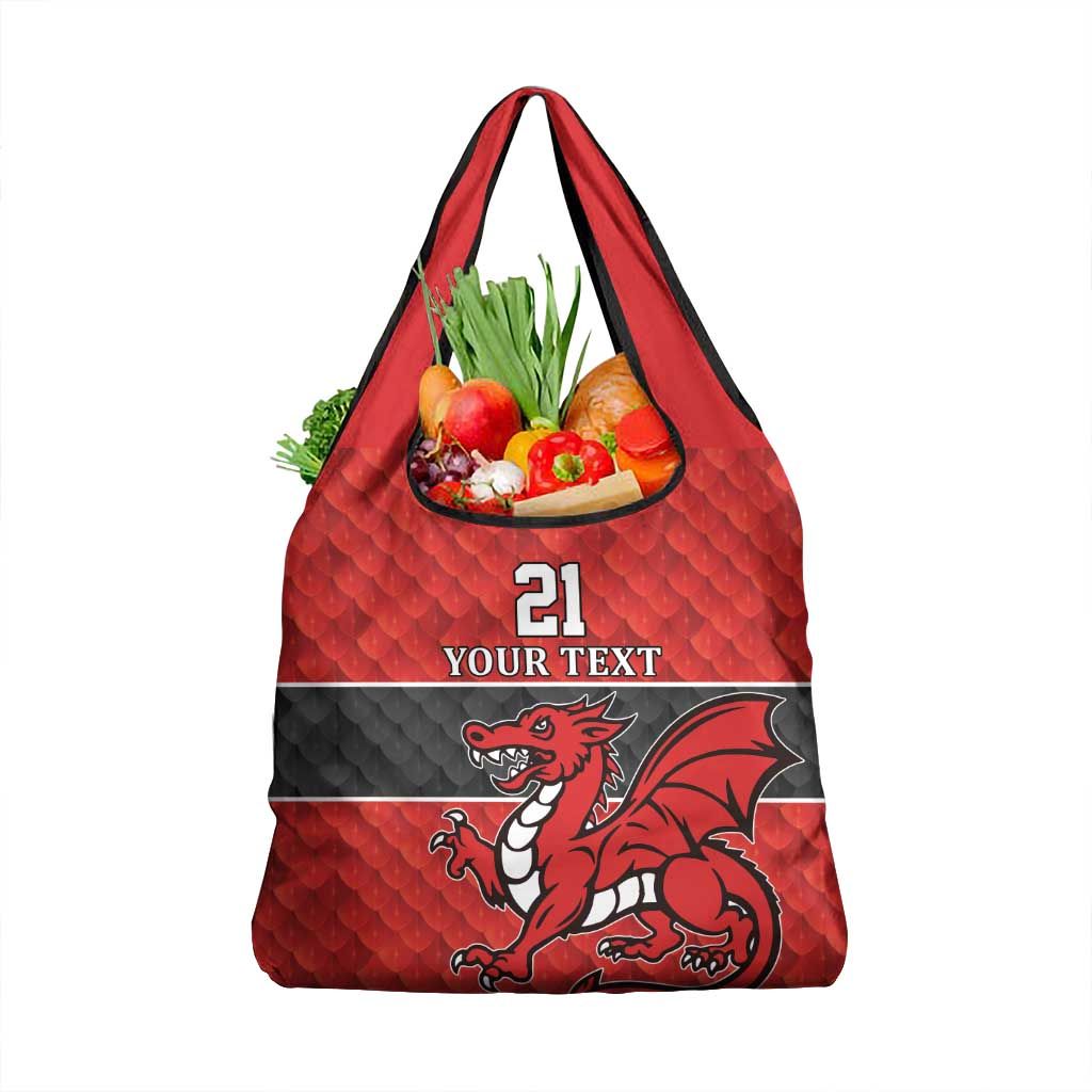 Wales Rugby Custom Grocery Bag Y Ddraig Goch Ddyry Cychwyn