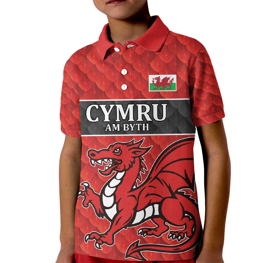 Wales Rugby Custom Kid Polo Shirt Y Ddraig Goch Ddyry Cychwyn