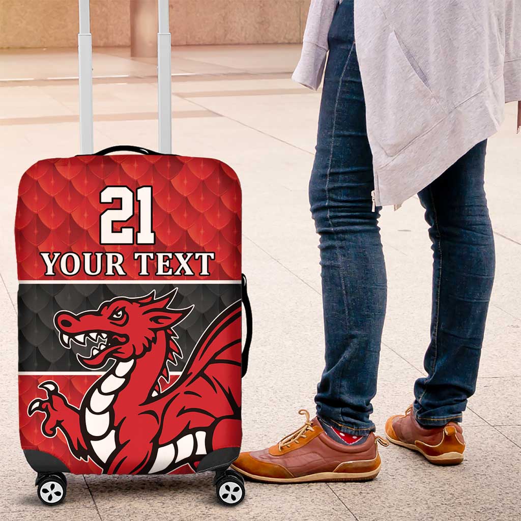 Wales Rugby Custom Luggage Cover Y Ddraig Goch Ddyry Cychwyn