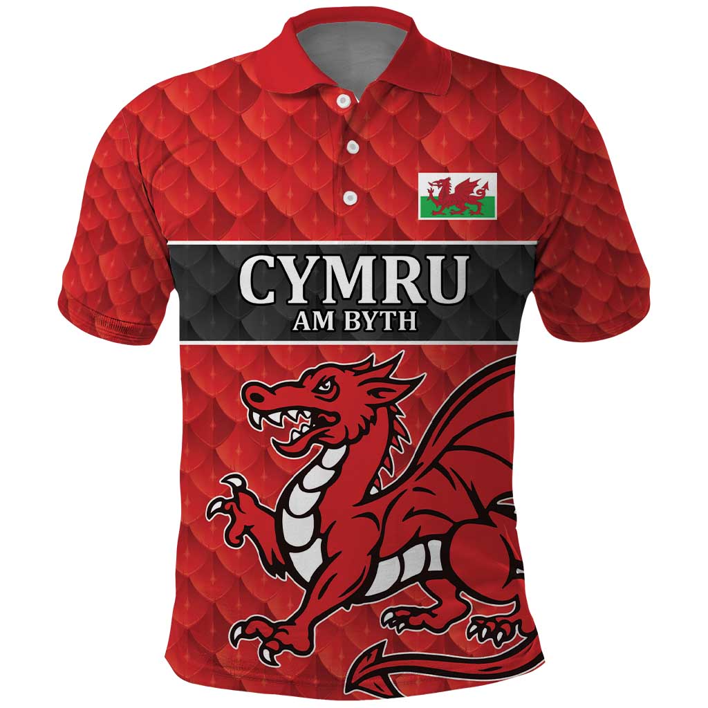 Wales Rugby Custom Polo Shirt Y Ddraig Goch Ddyry Cychwyn