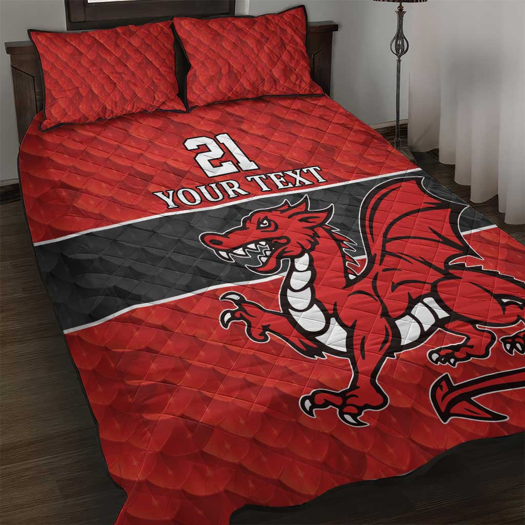 Wales Rugby Custom Quilt Bed Set Y Ddraig Goch Ddyry Cychwyn