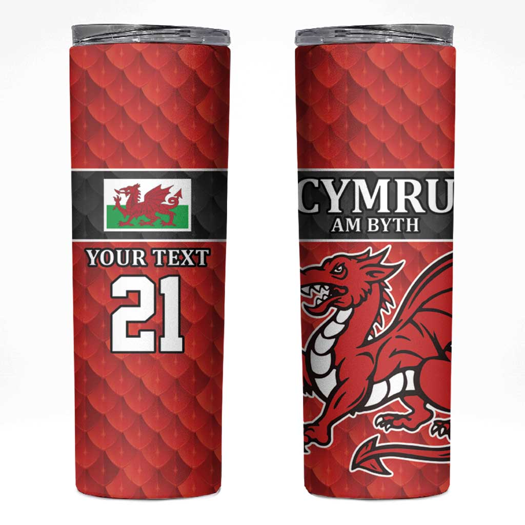 Wales Rugby Custom Skinny Tumbler Y Ddraig Goch Ddyry Cychwyn