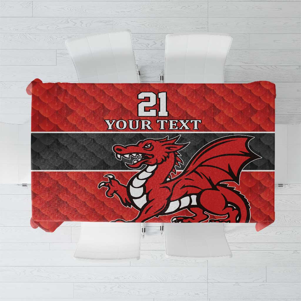 Wales Rugby Custom Tablecloth Y Ddraig Goch Ddyry Cychwyn