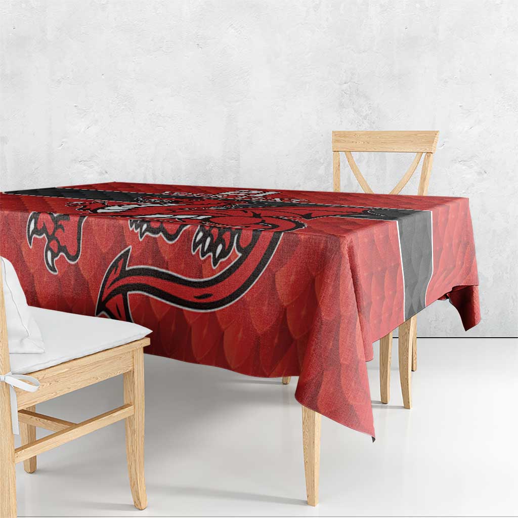 Wales Rugby Custom Tablecloth Y Ddraig Goch Ddyry Cychwyn