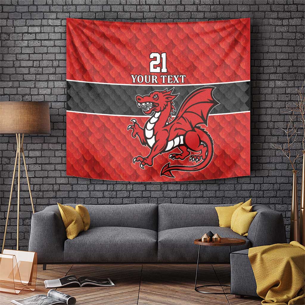 Wales Rugby Custom Tapestry Y Ddraig Goch Ddyry Cychwyn