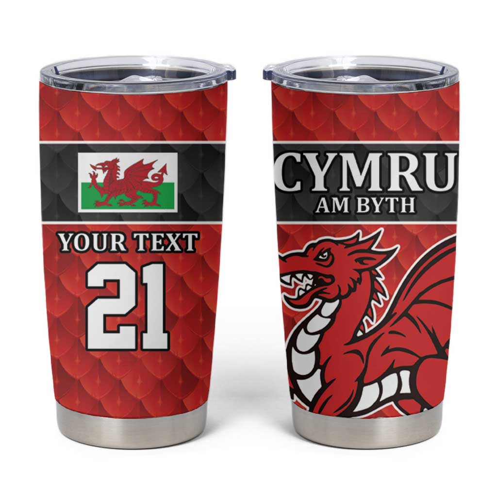 Wales Rugby Custom Tumbler Cup Y Ddraig Goch Ddyry Cychwyn