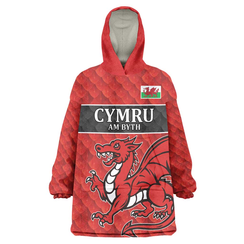 Wales Rugby Custom Wearable Blanket Hoodie Y Ddraig Goch Ddyry Cychwyn