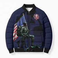 Memorial Day Veteran Remember and Honor Bomber Puffer Jacket