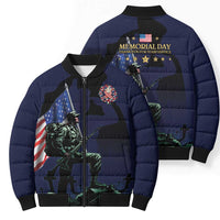 Memorial Day Veteran Remember and Honor Bomber Puffer Jacket