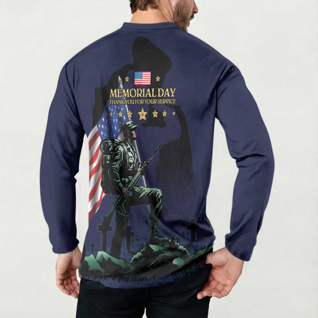 Memorial Day Veteran Remember and Honor Button Sweatshirt
