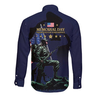 Memorial Day Veteran Remember and Honor Long Sleeve Button Shirt