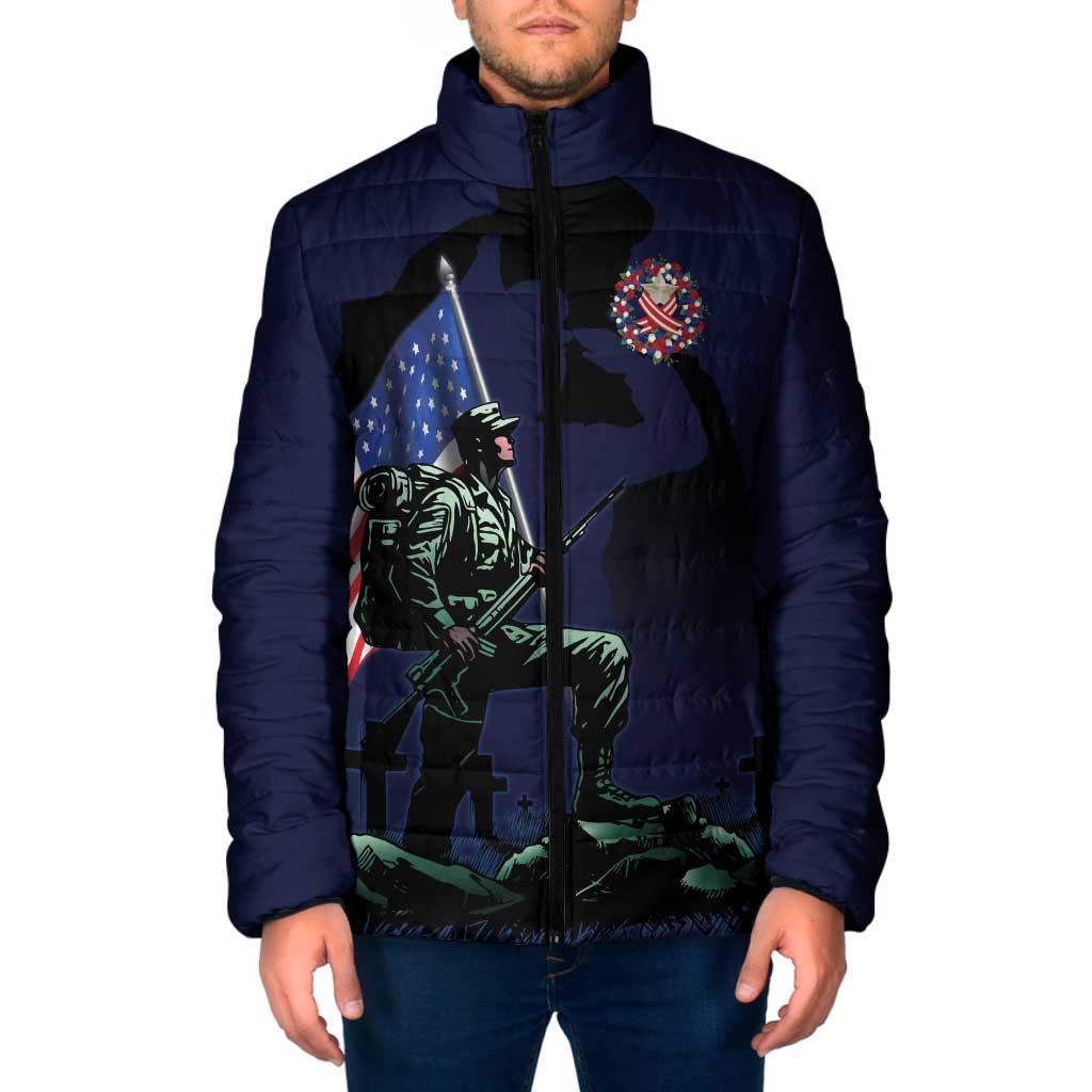 Memorial Day Veteran Remember and Honor Padded Jacket