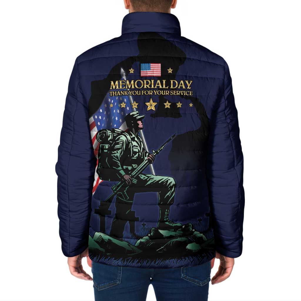 Memorial Day Veteran Remember and Honor Padded Jacket