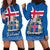 Iceland Hoodie Dress Icelandic Coat Of Arms and Flag - Wonder Print Shop