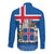 Iceland Long Sleeve Button Shirt Icelandic Coat Of Arms and Flag - Wonder Print Shop