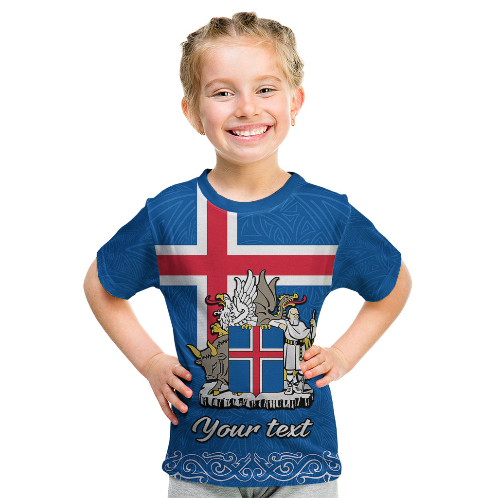 Personalised Iceland Kid T Shirt Icelandic Coat Of Arms and Flag - Wonder Print Shop