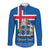 Personalised Iceland Long Sleeve Button Shirt Icelandic Coat Of Arms and Flag - Wonder Print Shop