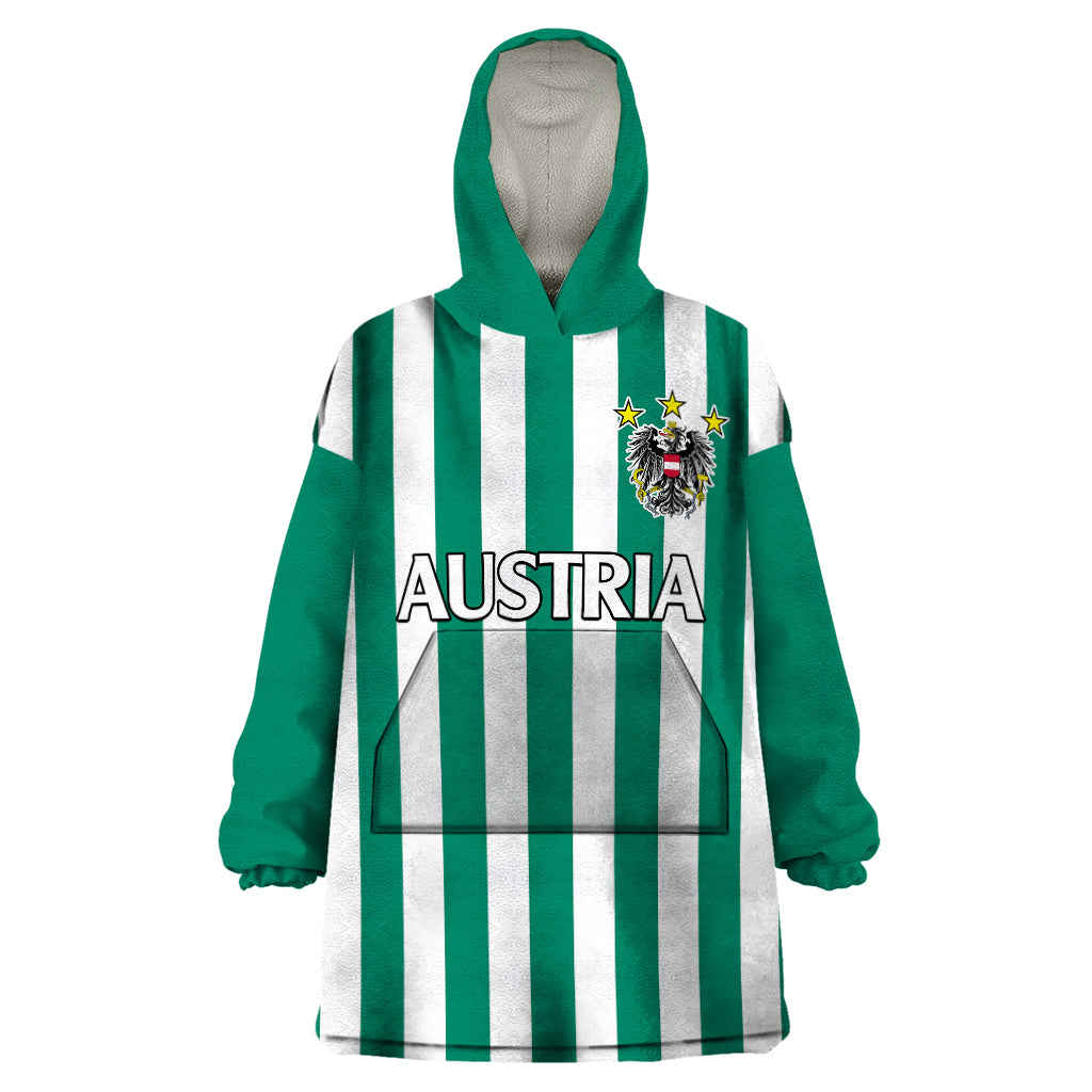 Austria Wearable Blanket Hoodie Austrian Coat Of Arms Minimalist Green Style No1 - Wonder Print Shop