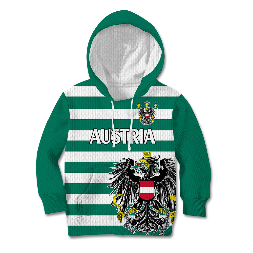 Austria Kid Hoodie Austrian Coat Of Arms Minimalist Green Style No2 - Wonder Print Shop