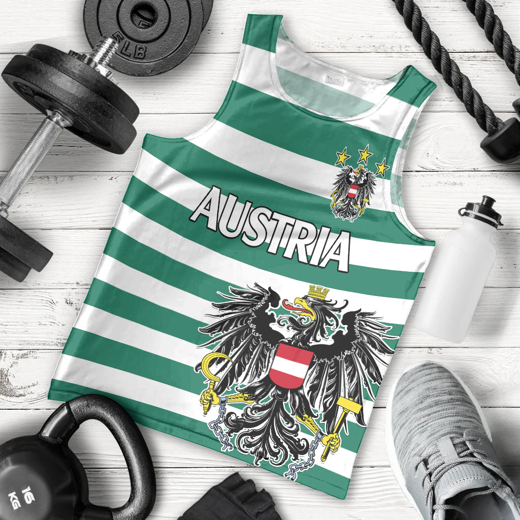 austria-men-tank-top-austrian-coat-of-arms-minimalist-green-style-no2