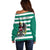 Austria Off Shoulder Sweater Austrian Coat Of Arms Minimalist Green Style No2 - Wonder Print Shop