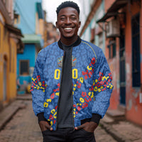 DR Congo Kopo ya Mokili Custom Bomber Jacket Kuba Kingdom Pattern Edition