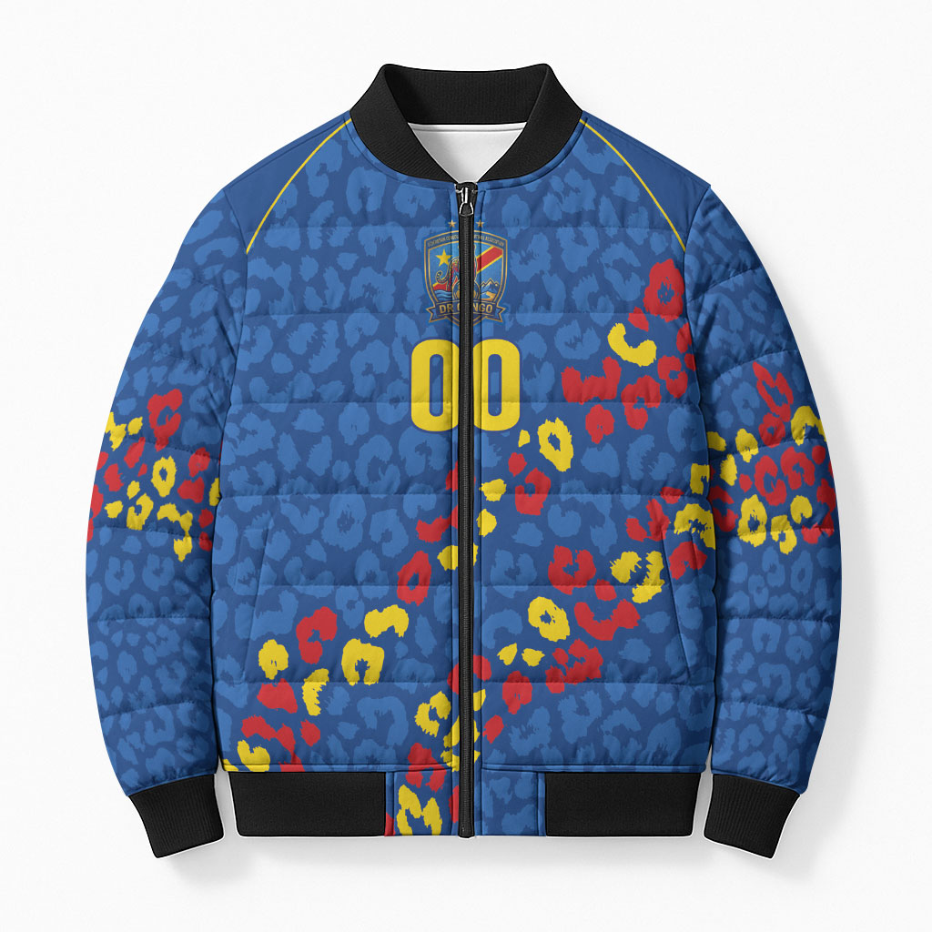 DR Congo Kopo ya Mokili Custom Bomber Puffer Jacket Kuba Kingdom Pattern Edition