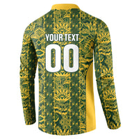 South Africa Indebe Yomhlaba Custom Button Sweatshirt Ndebele Art Gold Edition