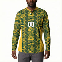 South Africa Indebe Yomhlaba Custom Button Sweatshirt Ndebele Art Gold Edition