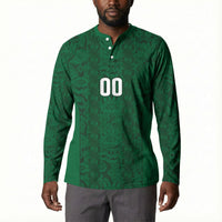 South Africa Indebe Yomhlaba Custom Button Sweatshirt Ndebele Art Green Edition