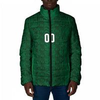 South Africa Indebe Yomhlaba Custom Padded Jacket Ndebele Art Green Edition