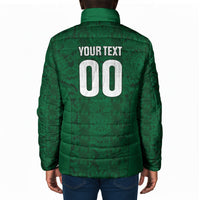 South Africa Indebe Yomhlaba Custom Padded Jacket Ndebele Art Green Edition